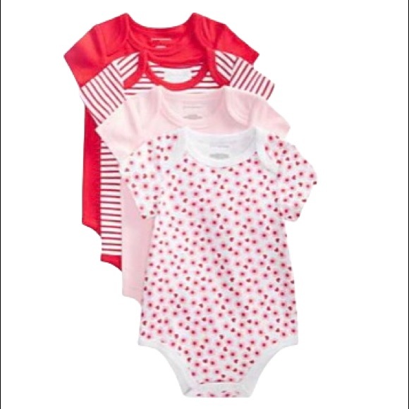 FIRST IMPRESSIONS Baby Girls 4-Pack Flower Cotton Bodysuit Set - Picture 2 of 7